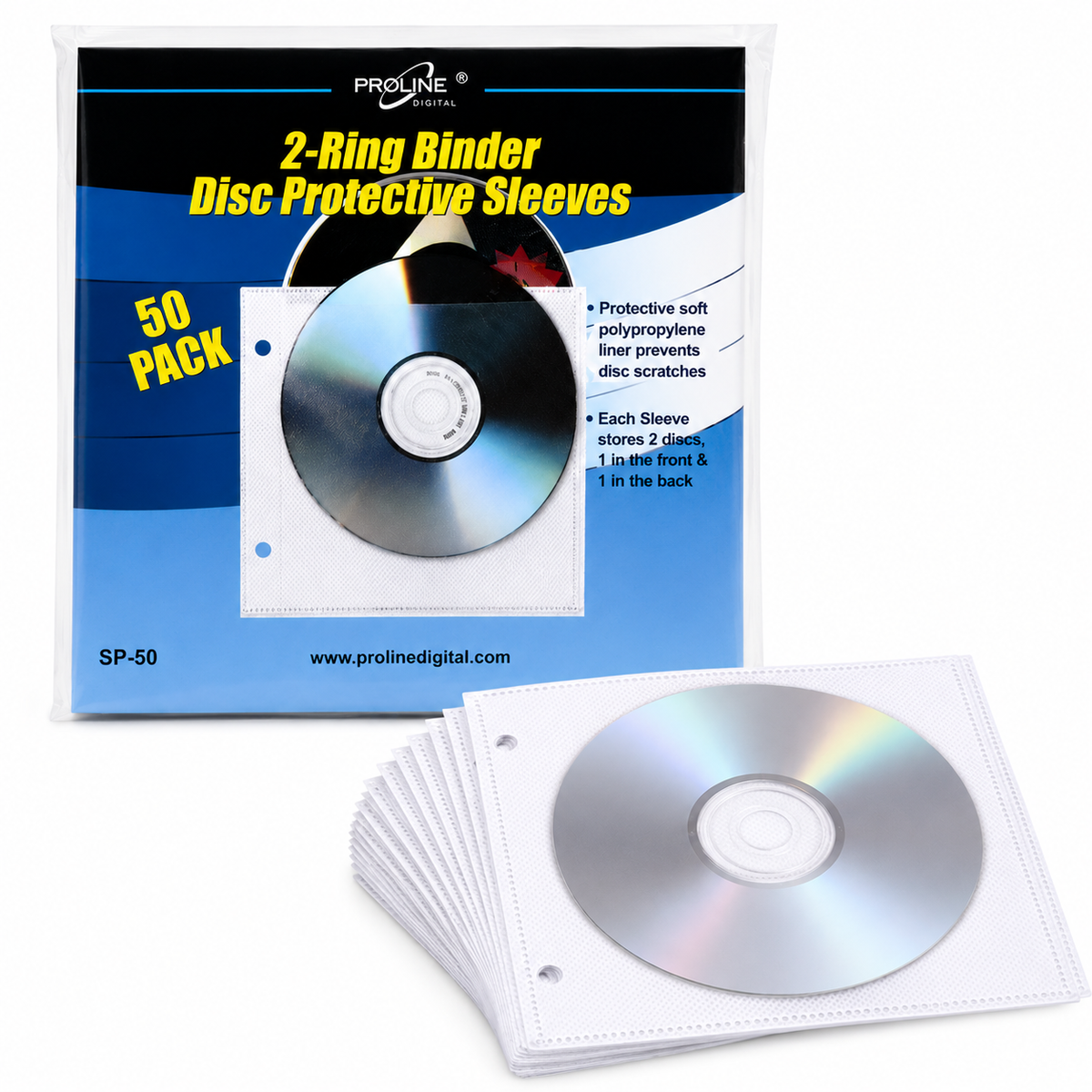 ProLine Digital 2-Ring Ellustra Disc Album Pages | 50-Pack