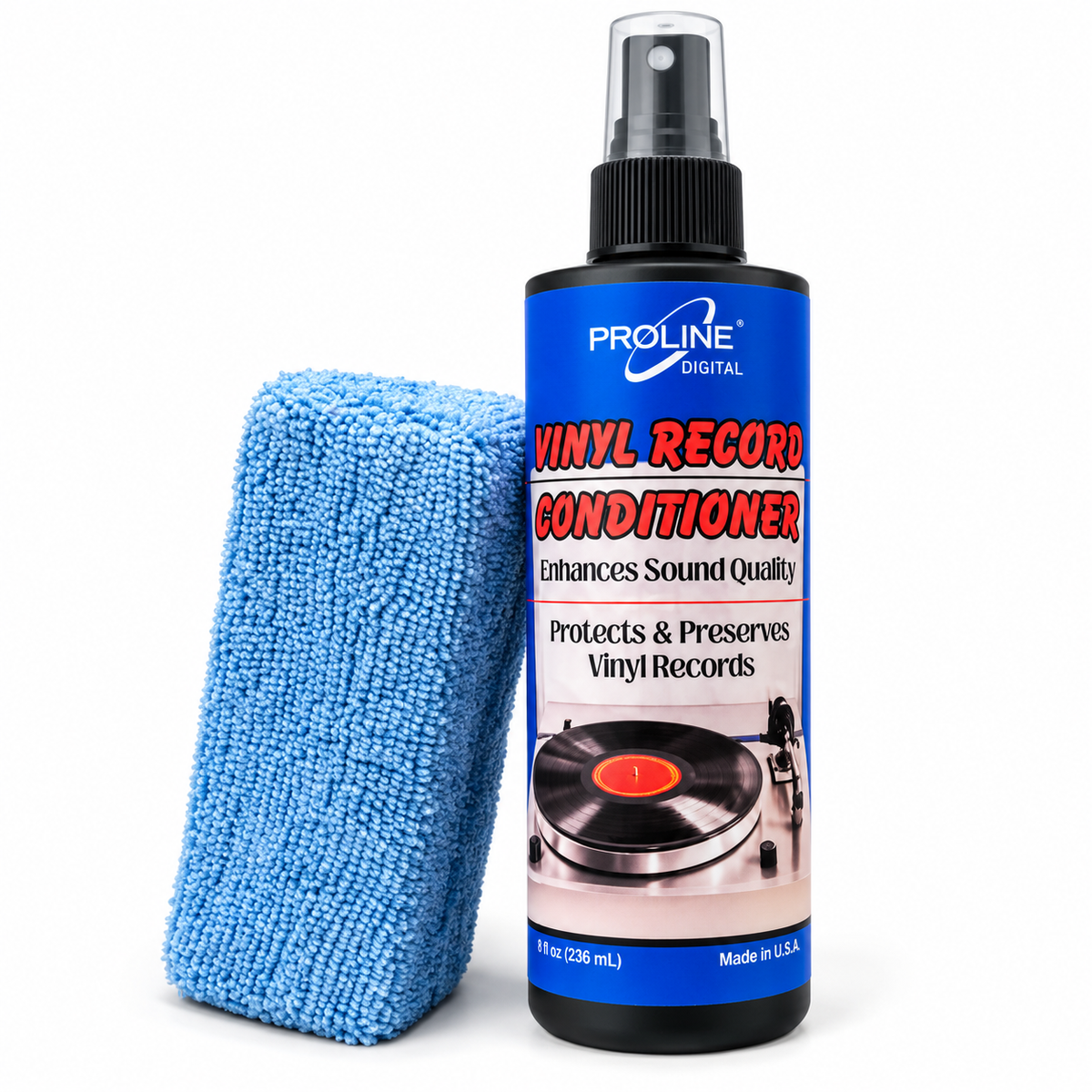 Vinyl Record Conditioner with Microfiber Application Pad | 8 oz